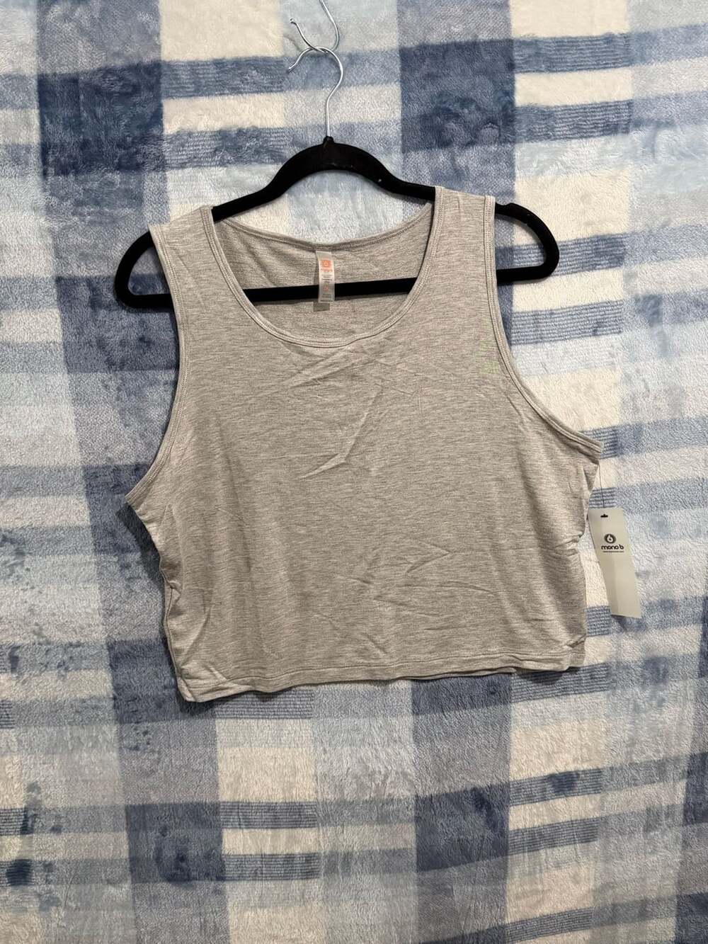Mono B Light Gray Sleeveless Crop Top 3XL